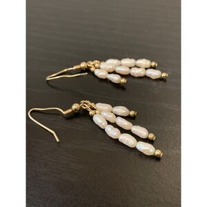 Vintage 14K South Sea Pearl Dangle Earrings